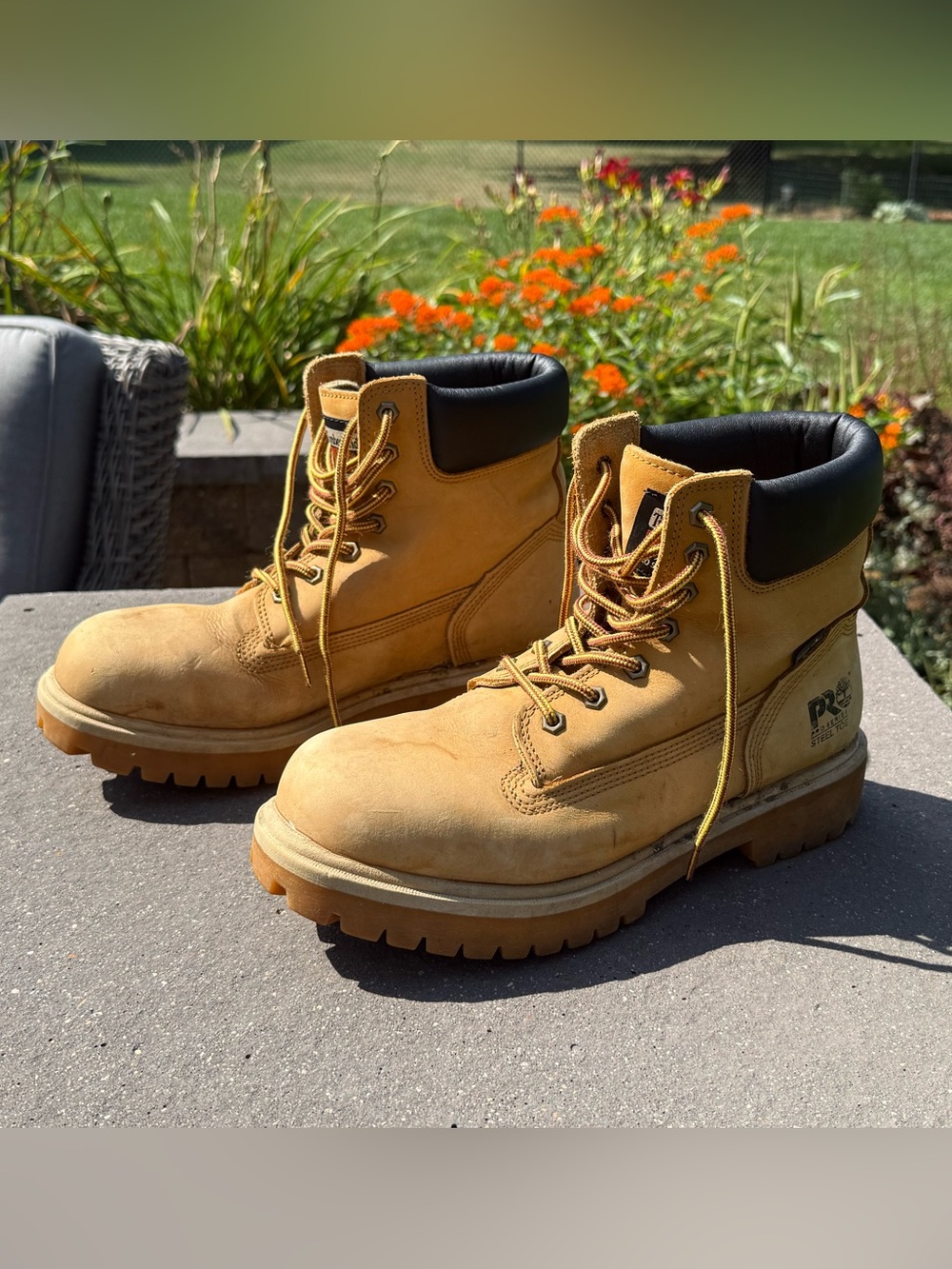 Timberland PRO Men’s 6” Steel Toe Work Boots Wheat Waterproof Size 11M